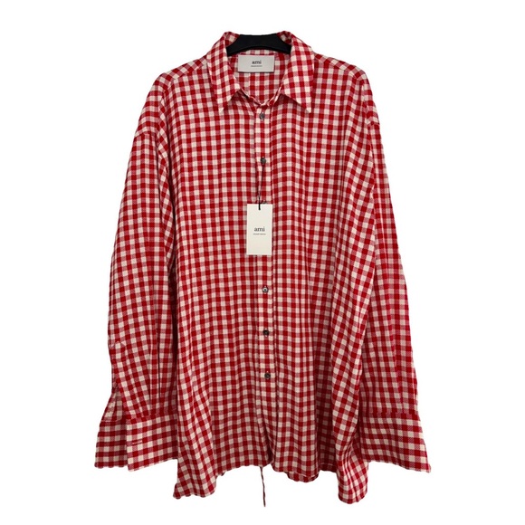 Ami Red Gingham Wool Shirt - Picture 1 of 6